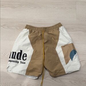 Rhude Tan and Cream Shorts